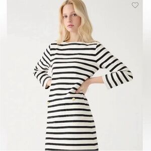 JCREW Mariner Striped Black and White Shirt Dress